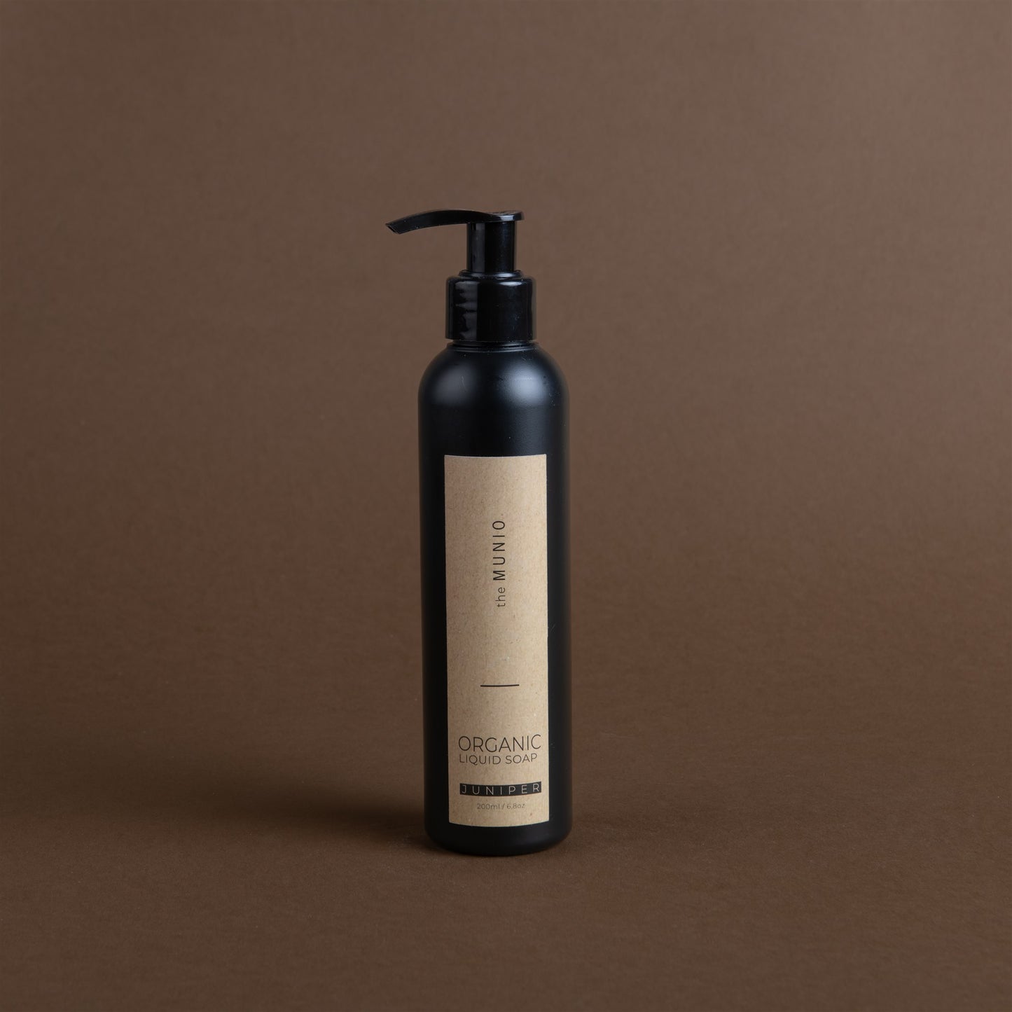 Moss organic liquid soap in 200ml black bottle