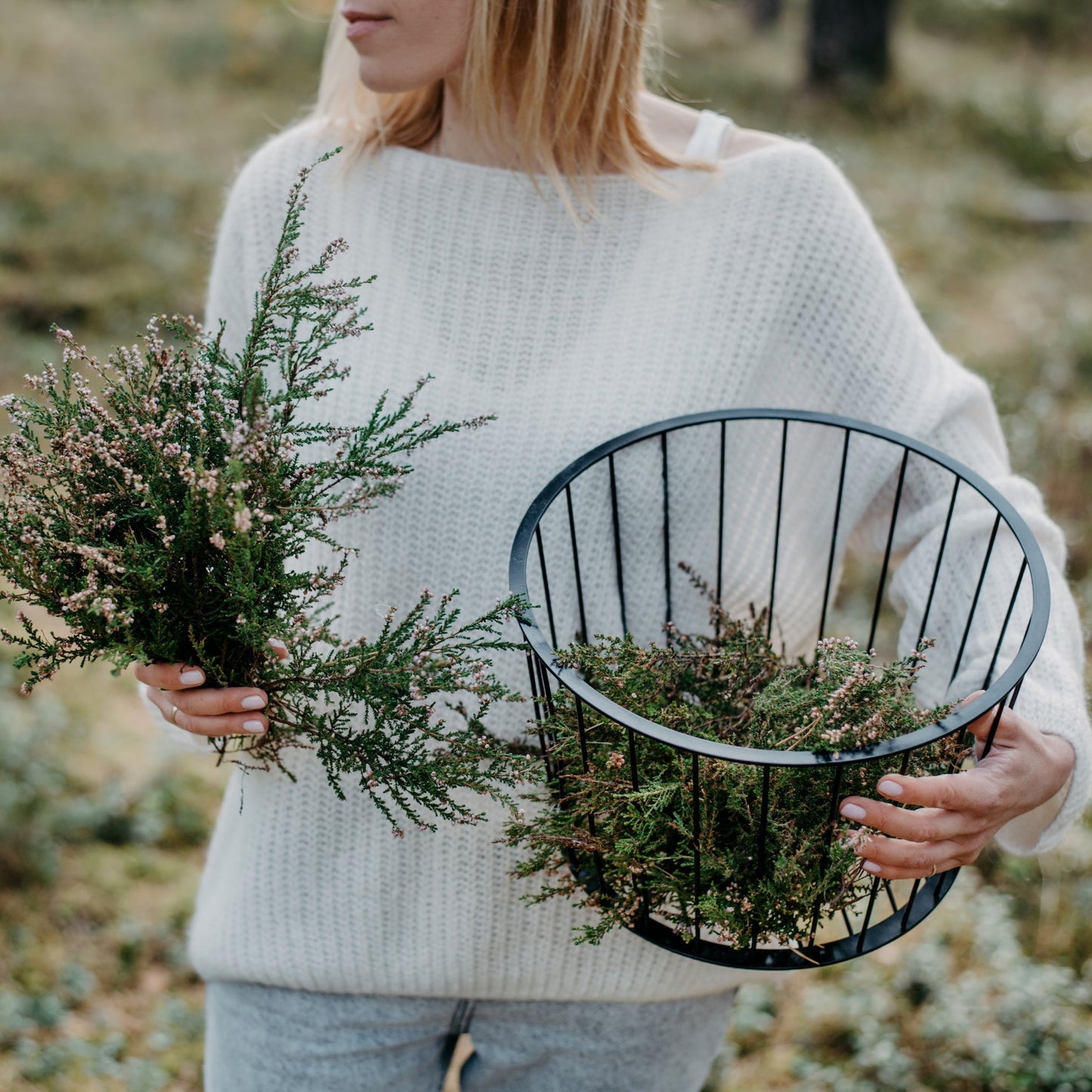 Heather large 3-wick pillar candle