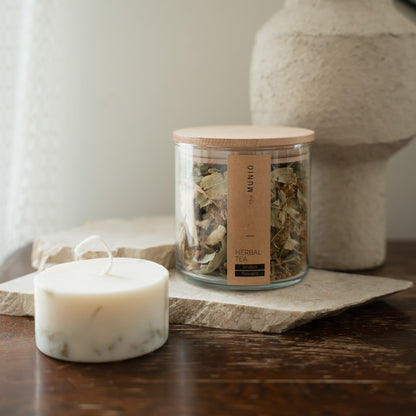 Linden flowers mini pillar candle