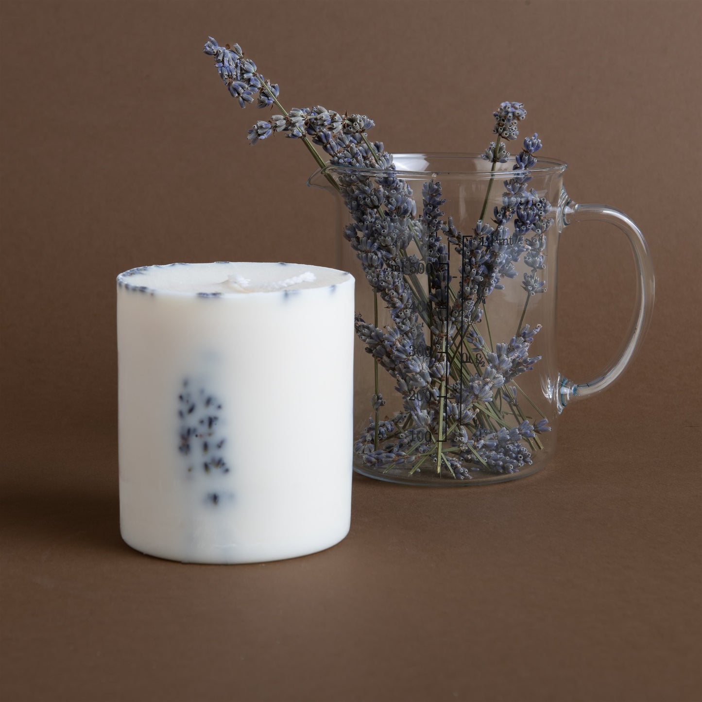 Lavender pillar candle