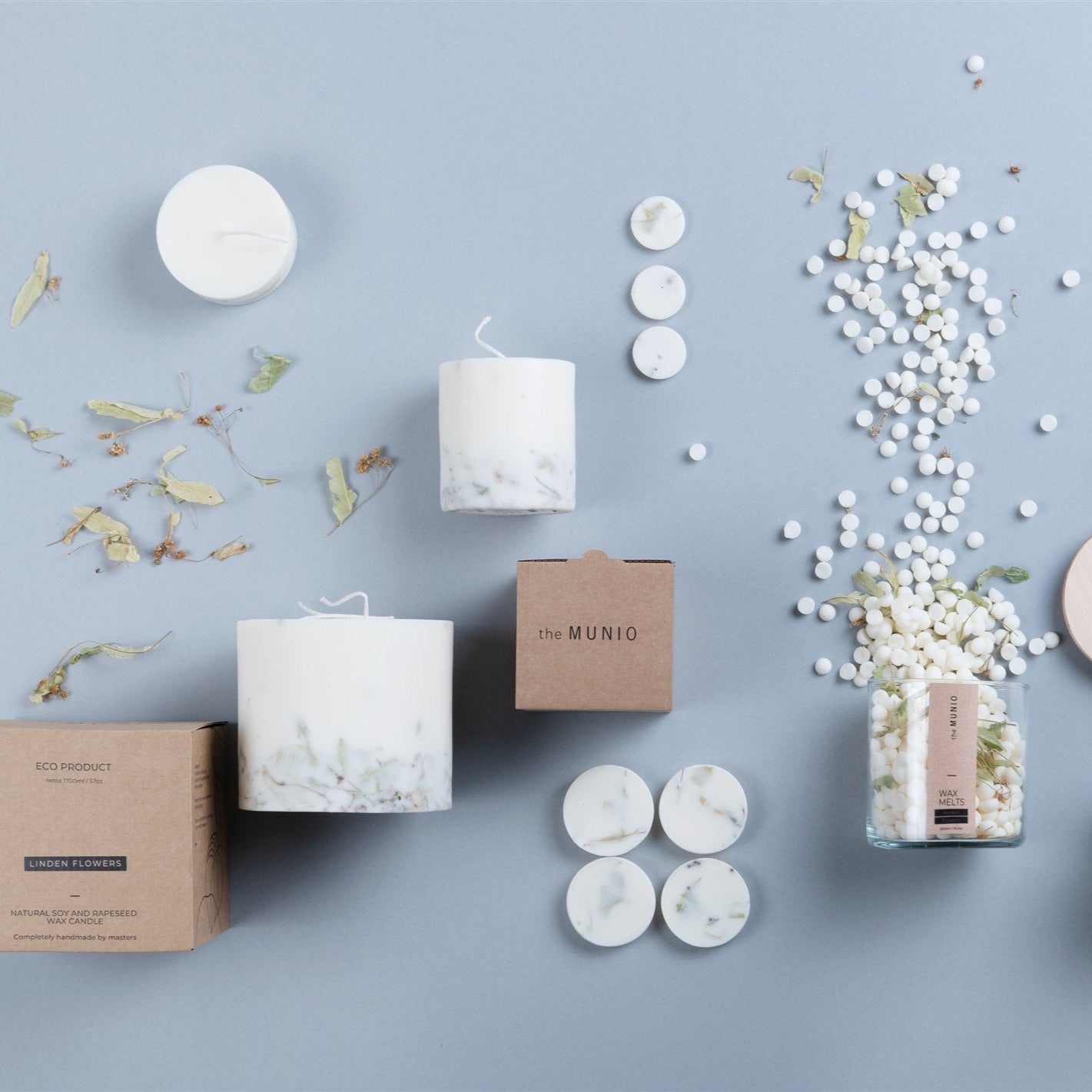 Linden flowers large 3-wick pillar candle