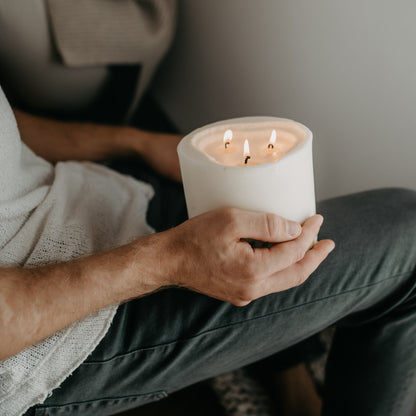 Rose large 3-wick pillar candle
