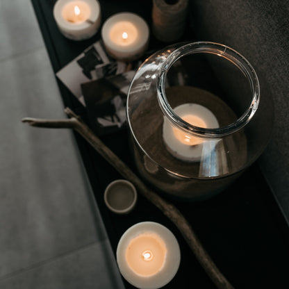 Lavender mini pillar candle