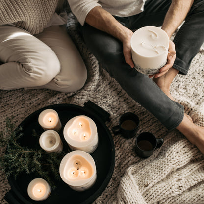 Linden flowers large 3-wick pillar candle