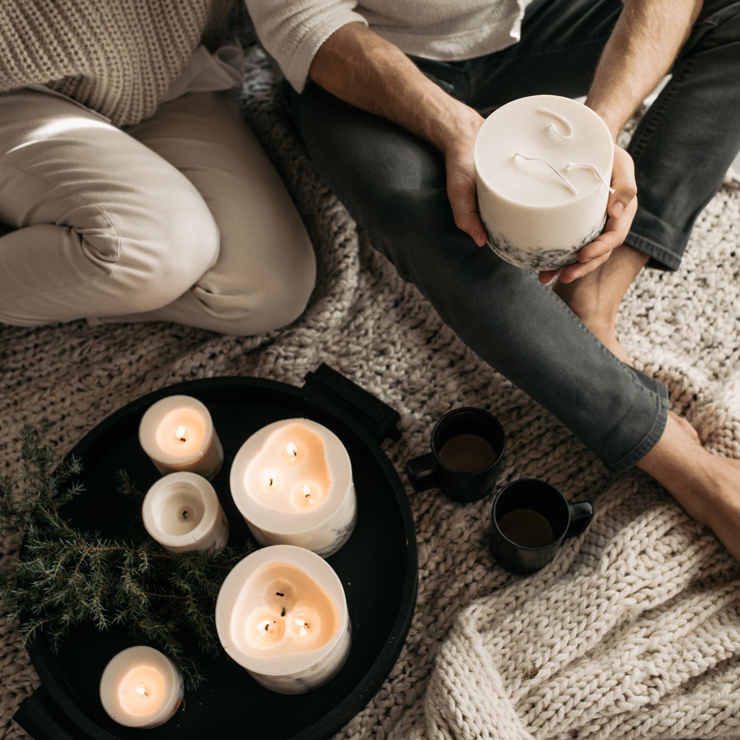 Rose large 3-wick pillar candle