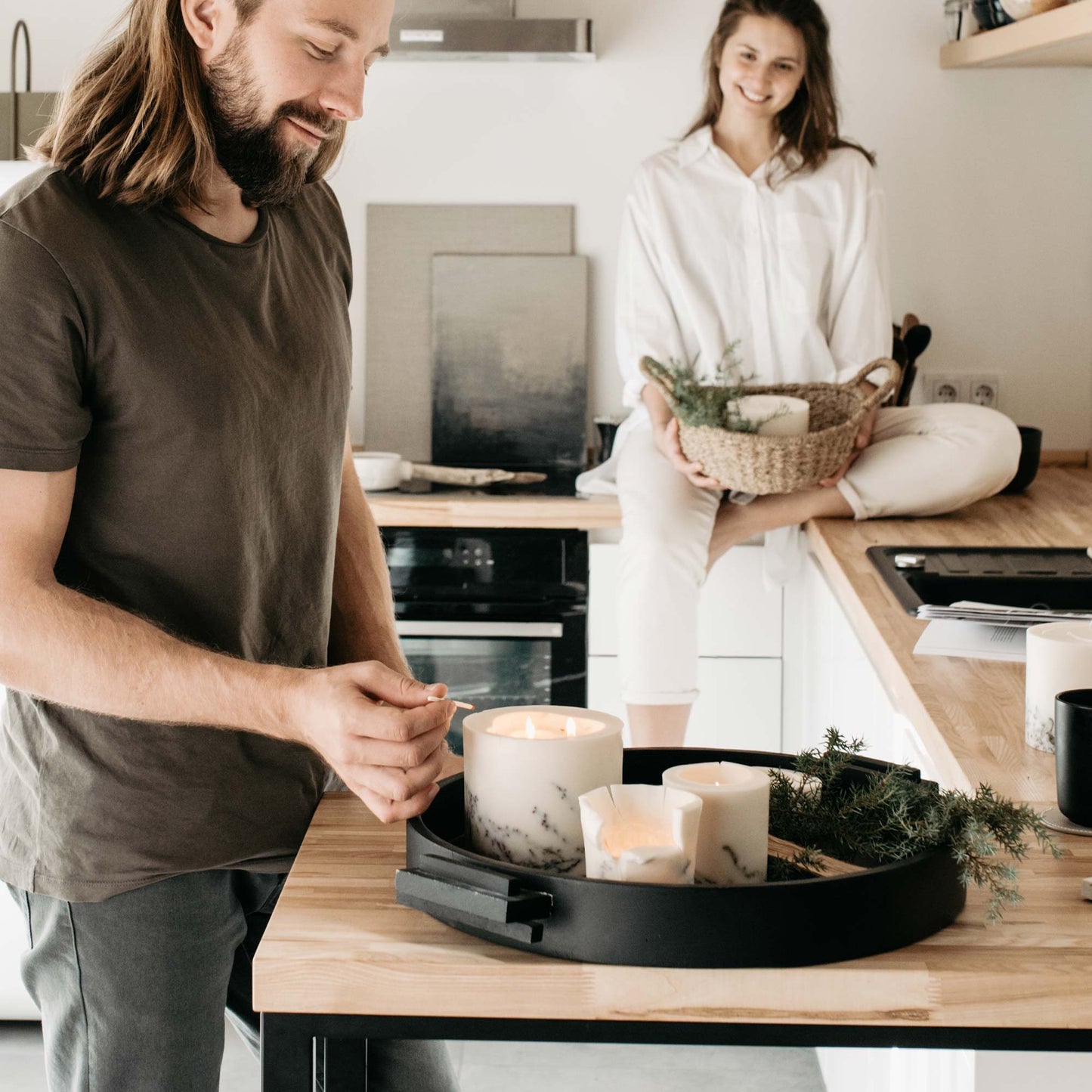 Lavender large 3-wick pillar candle